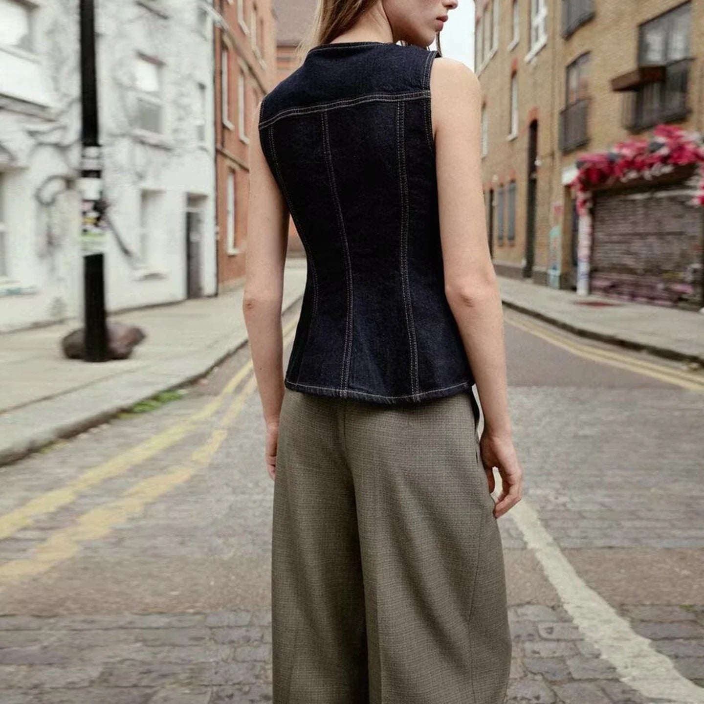 Slim Fit Denim Vest