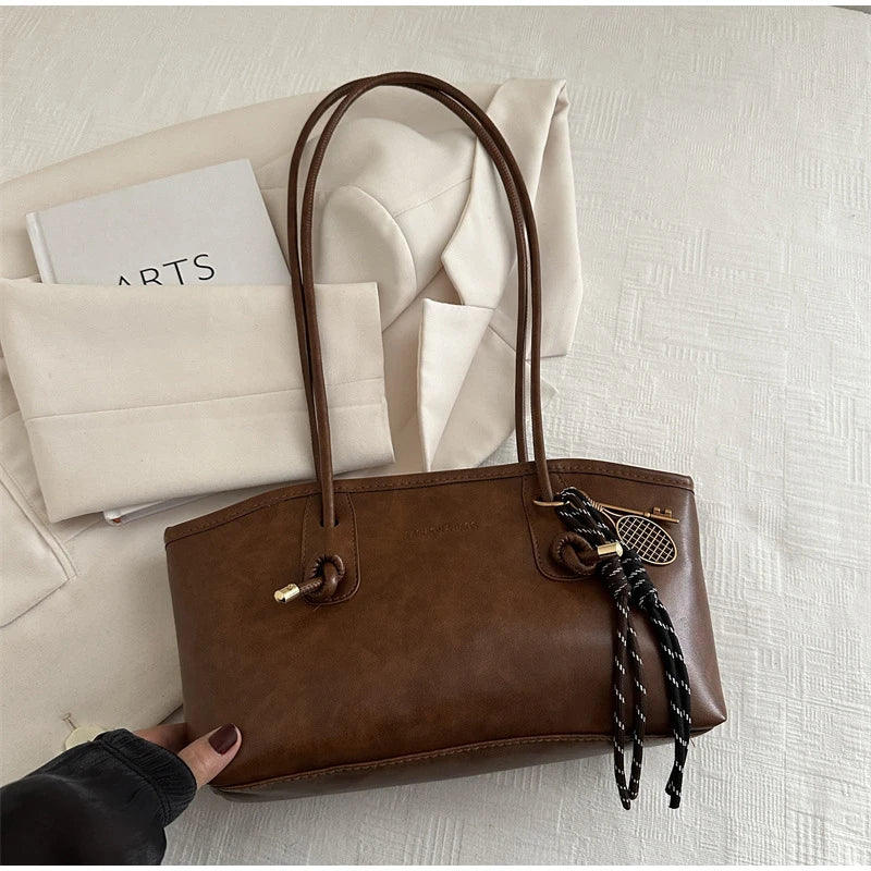 Retro Tote Bag Fashionable Advanced Simple And Versatile Handbag