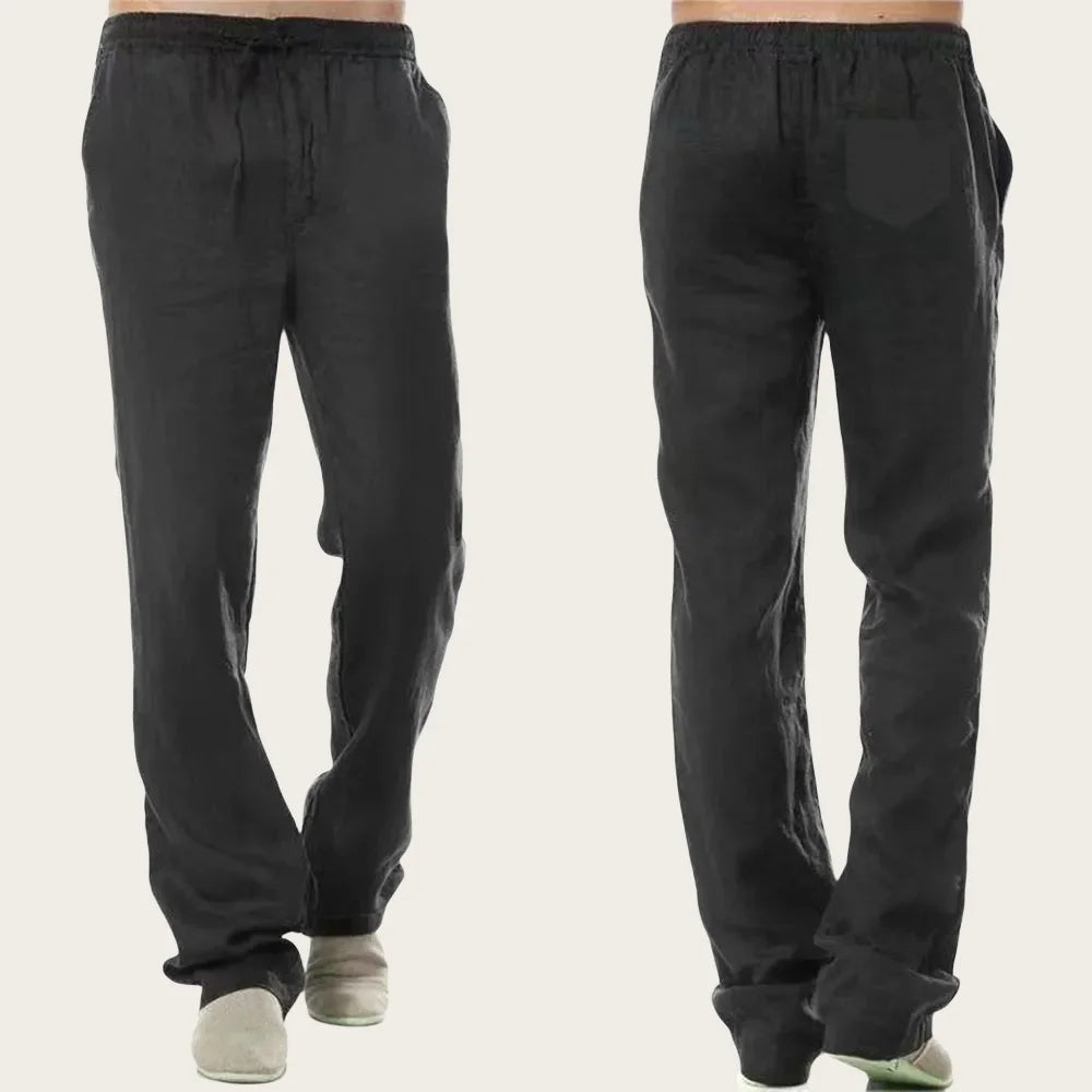 Boho Cotton Linen Pants for Men New Summer Lightweight Loose Fit