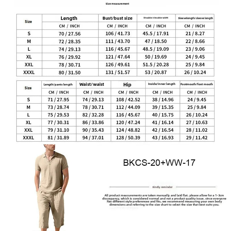 Men's Casual Linen 2 Piece Outfit