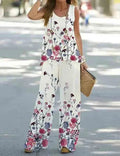 Women's Boho Print Set Casual Sleeveless