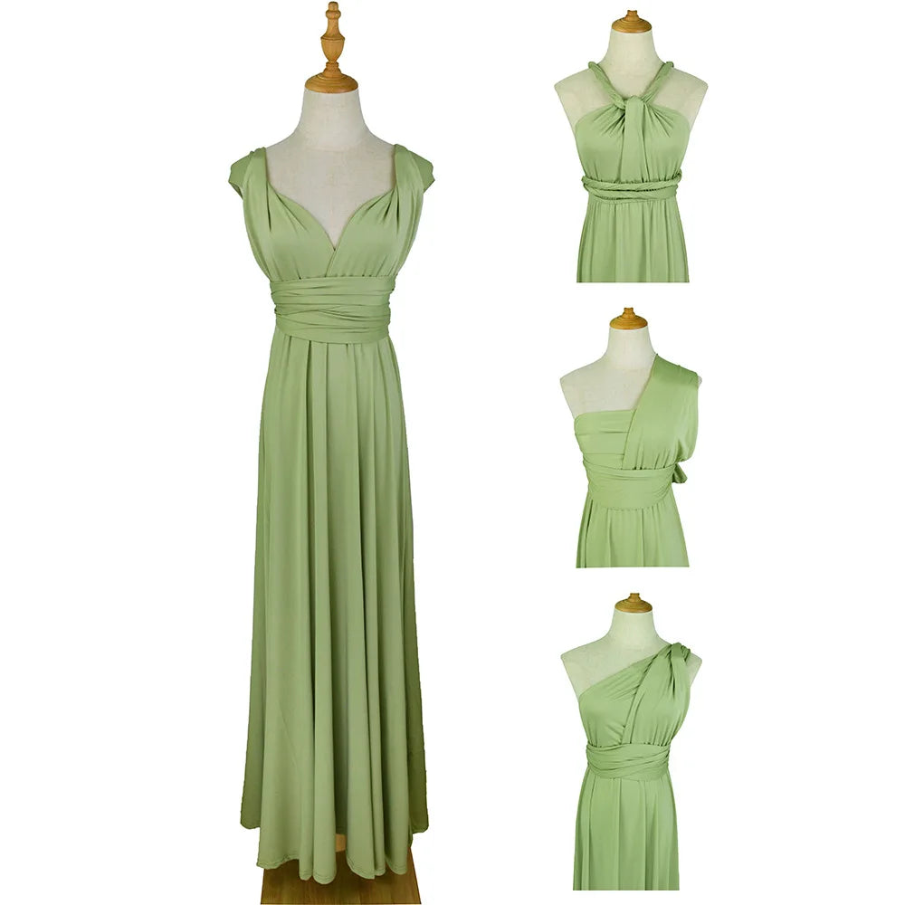 Women Dresses Multiway Wrap Convertible Boho Maxi Dress