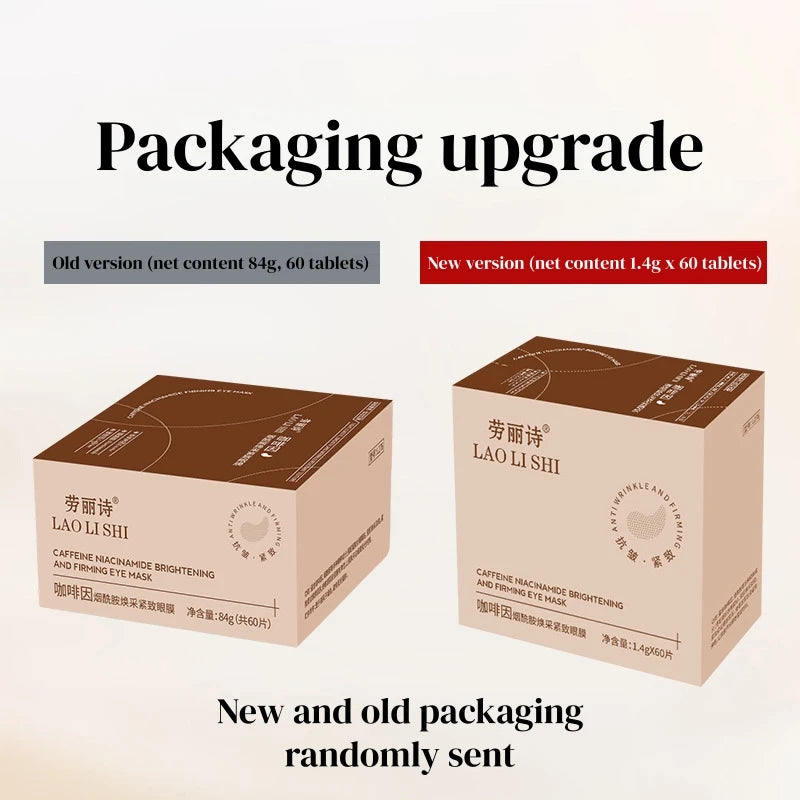 A Box of 60 Caffeine Nicotinamide Radiant Firming Eye Masks