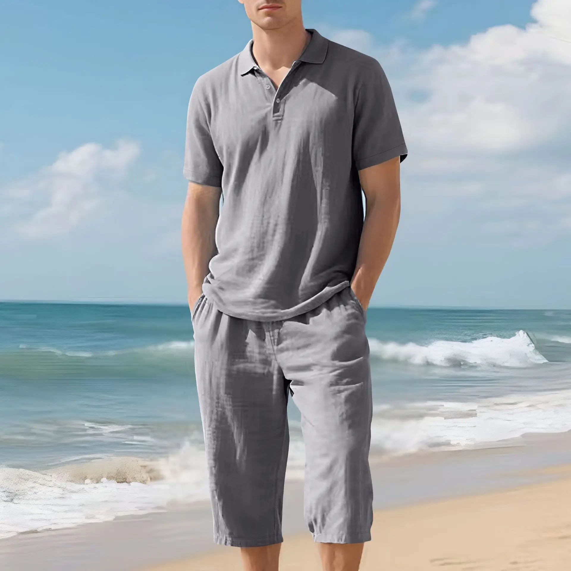 Men's Casual Linen 2 Piece Outfit