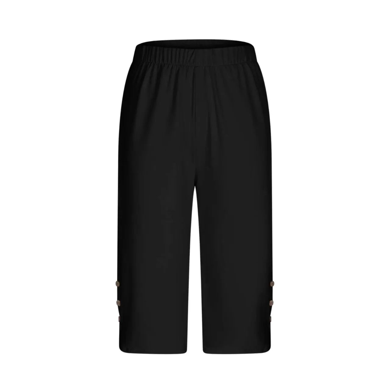 High-Waisted Elastic Women's Mid-Calf Trousers