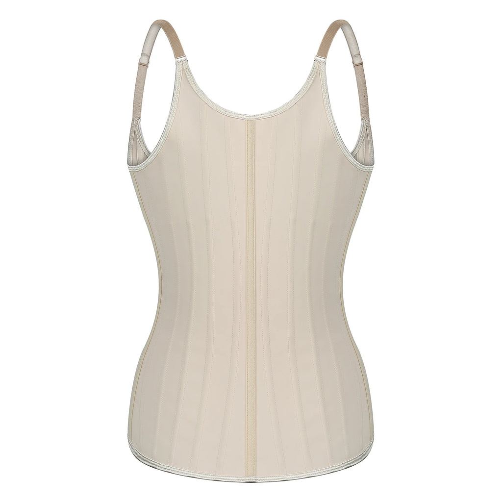 Plus Size Women Adjustable Strap  Latex Waist Trainer 25 Steel Bones Vest Cincher Under bust Corset