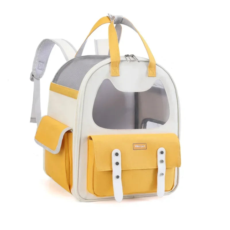 Portable Breathable Backpack for Carrying Pet Cats and Small Dogs