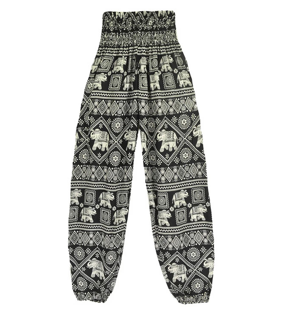 Boho Yoga Pants Wide Leg Women Harem Bohemian  Vintage Print