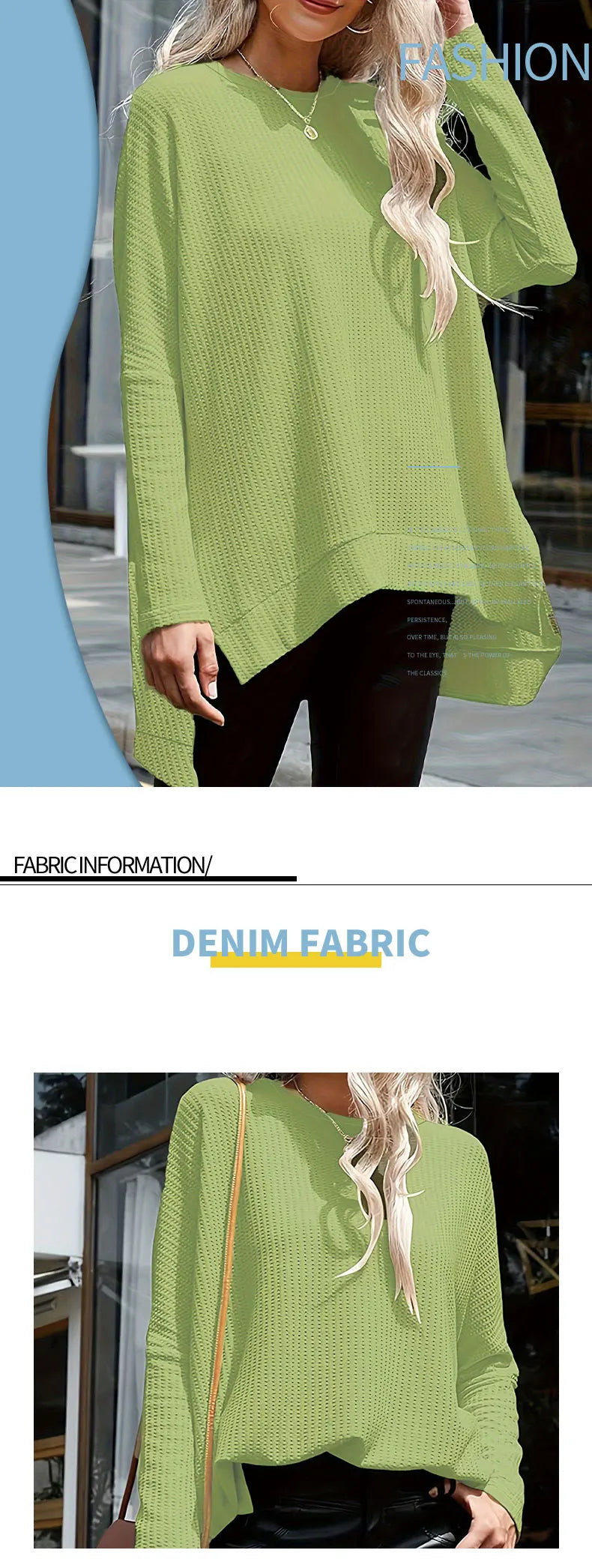 Women's Large Knitted Casual T-shirt Comfortable Loose Fit