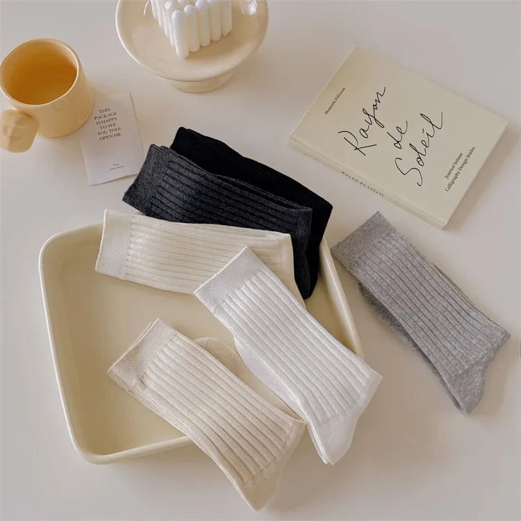 Women Socks Casual Fashion Solid Color