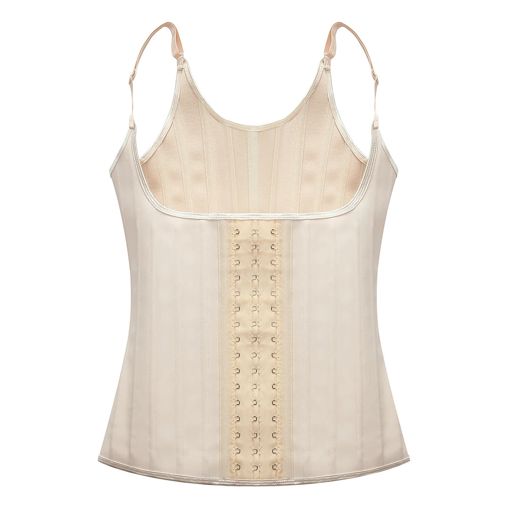 Plus Size Women Adjustable Strap  Latex Waist Trainer 25 Steel Bones Vest Cincher Under bust Corset