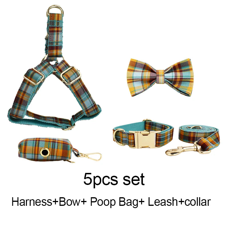pets accessories dog collar leash harness set
