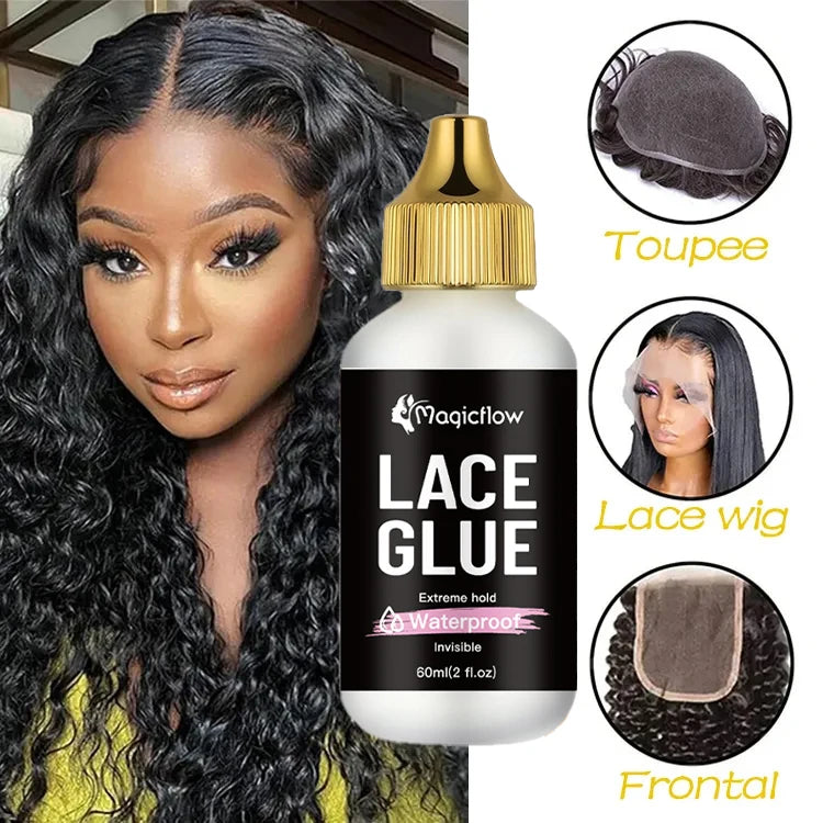 60ml/2 fl.oz Waterproof Wig Lace Glue - Strong Hold, Invisible, Quick Dry & Easy Removal