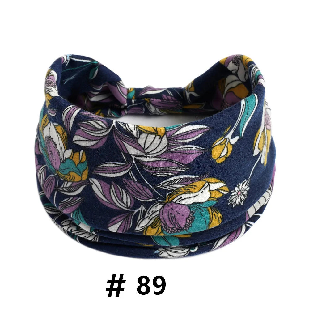 Boho Headbands for Women Cotton Wide Head Bands Stretch