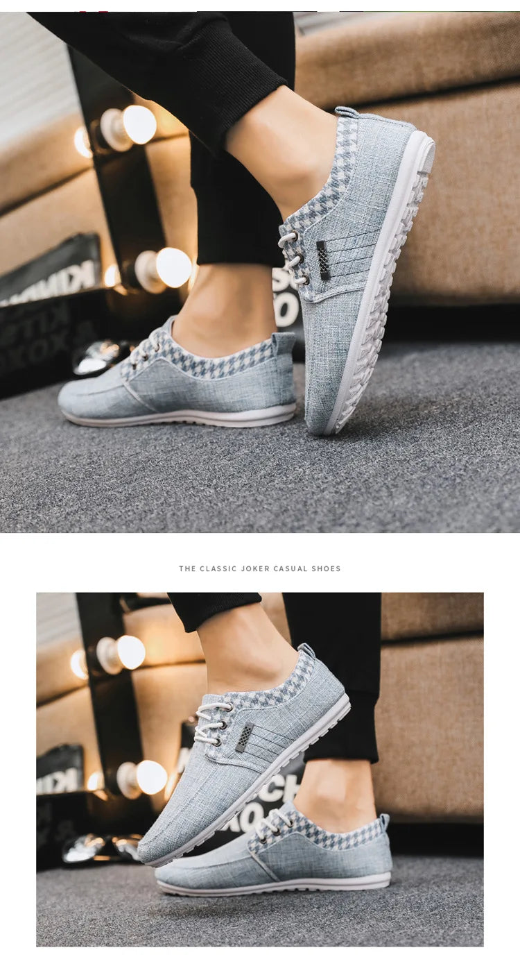 Casual Shoes for Men Lace-up Linen Cloth Breathable