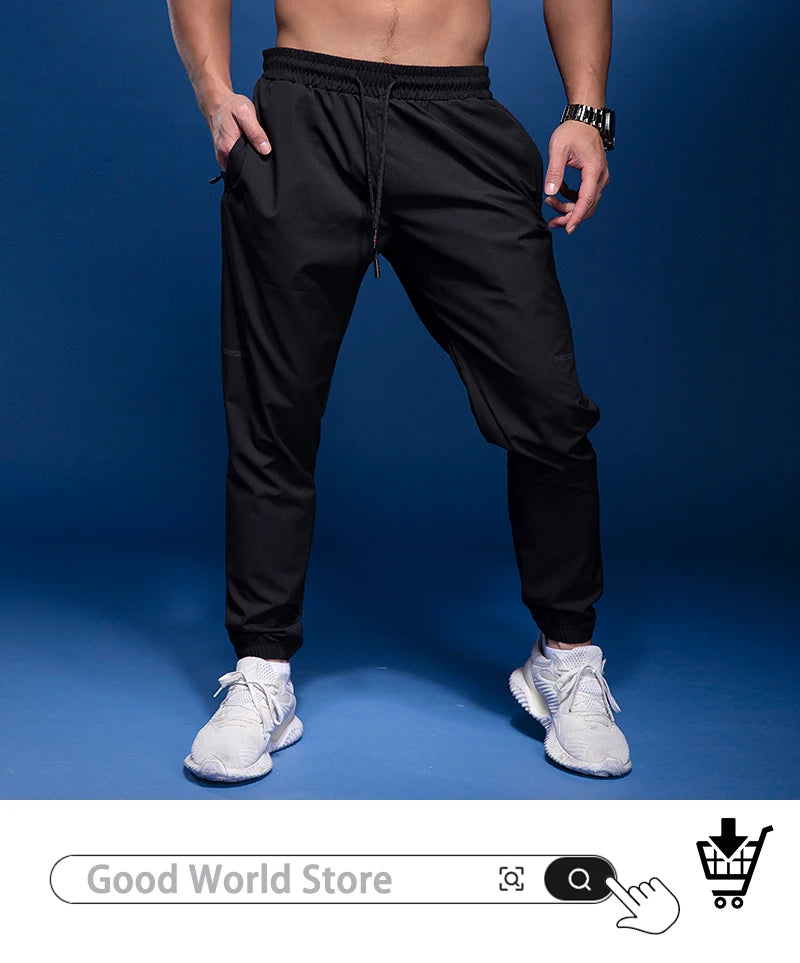 New Sport Pants Men Running Pants with Zipper Pockets