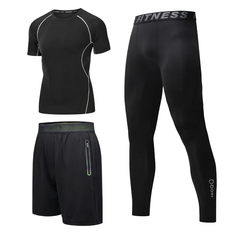 3 PCS Men's Fitness Workout Clothes Set