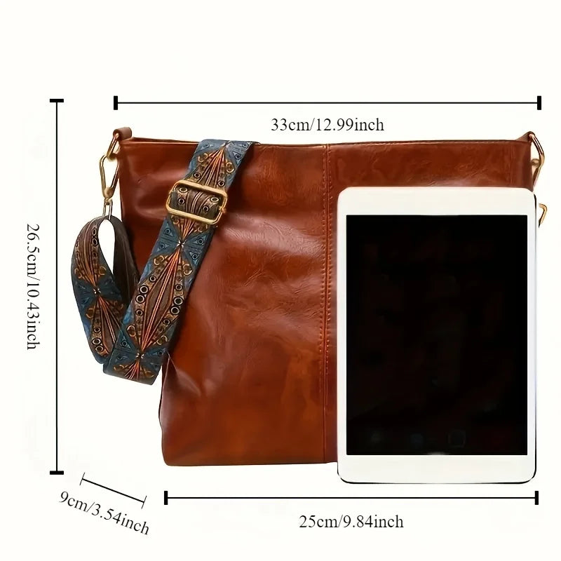 Boho Chic Faux Leather Shoulder Bag