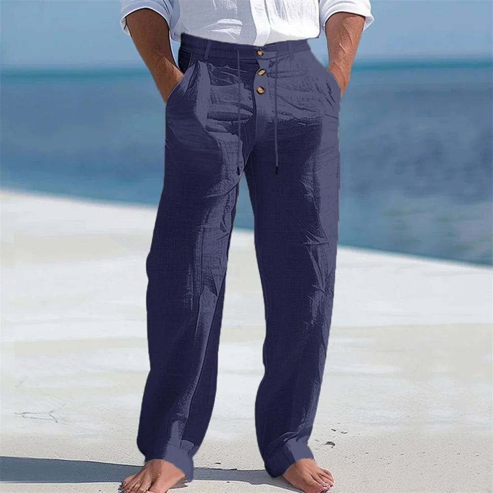 Men's Autumn Spring Cotton Casual Breathable Cozy Trousers