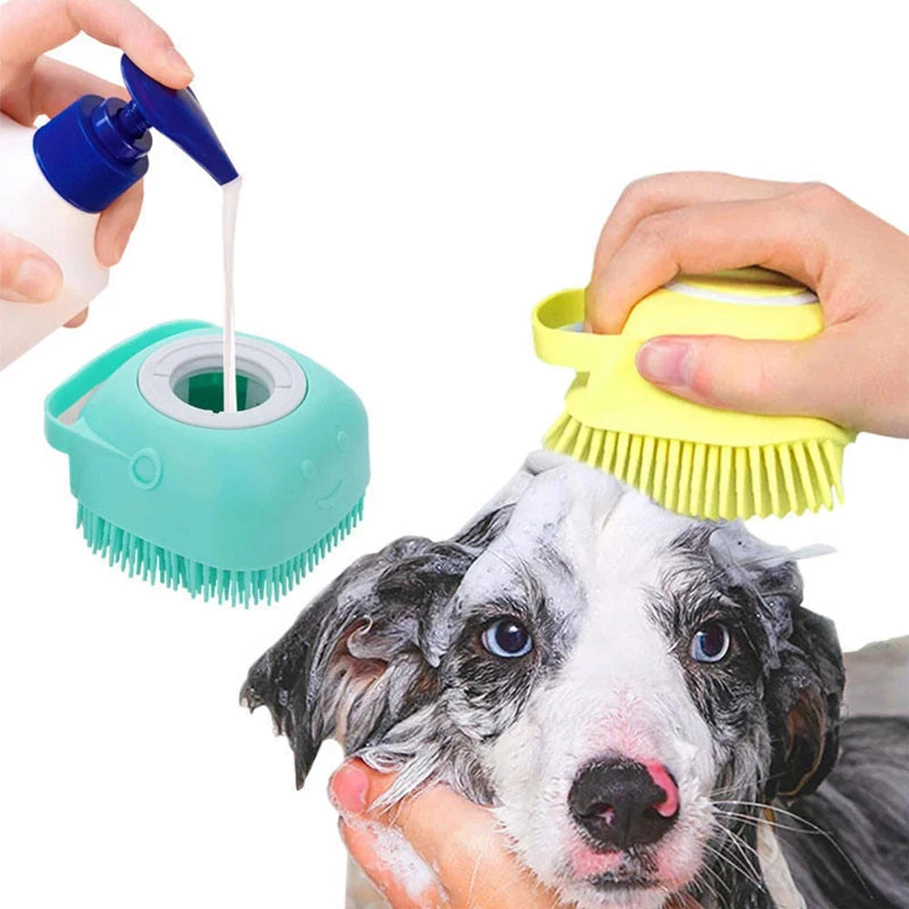 Puppy Dog Cat Bath Massage Gloves Brush