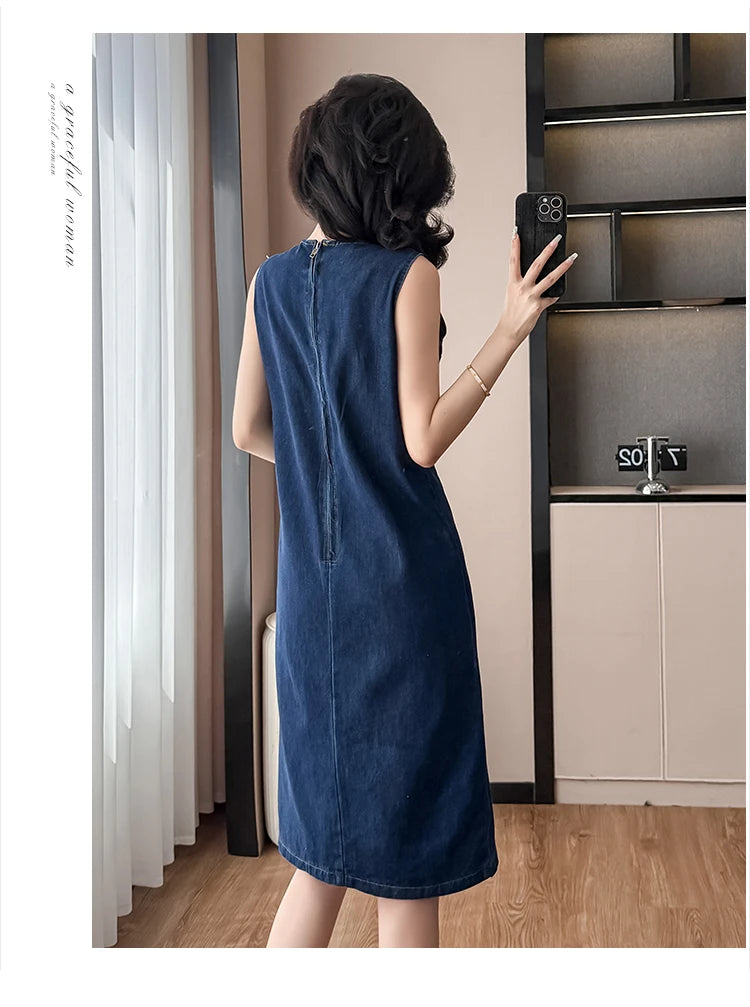 Sleeveless Denim Dress