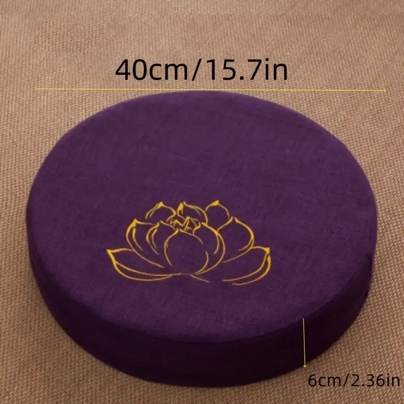 Yoga Meditation Linen Cushion Hard Lotus Texture Meditation Cushion