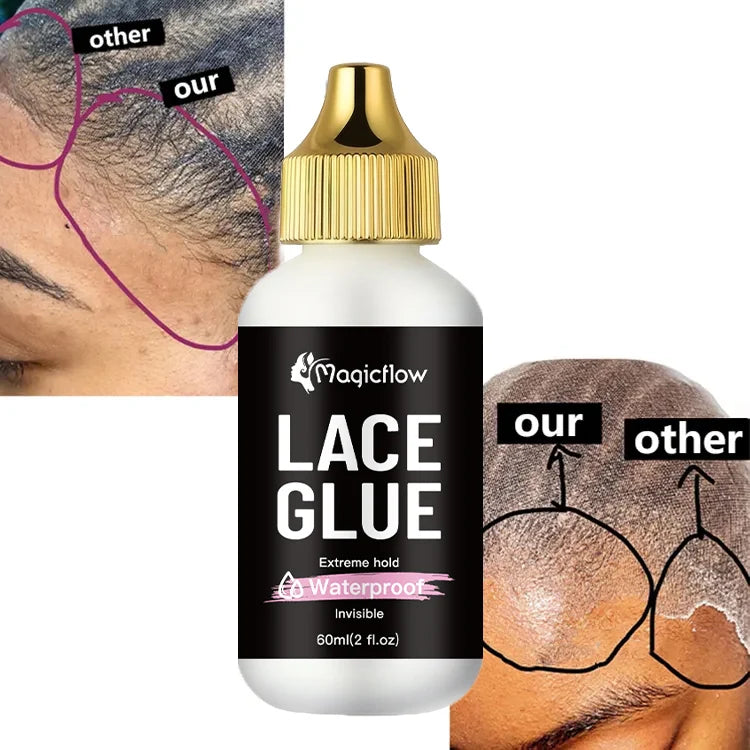 60ml/2 fl.oz Waterproof Wig Lace Glue - Strong Hold, Invisible, Quick Dry & Easy Removal