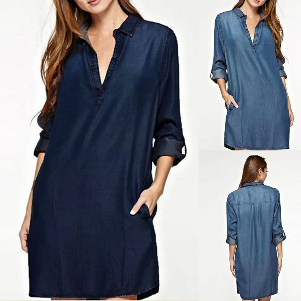 New Denim Shirt Dress for Women
