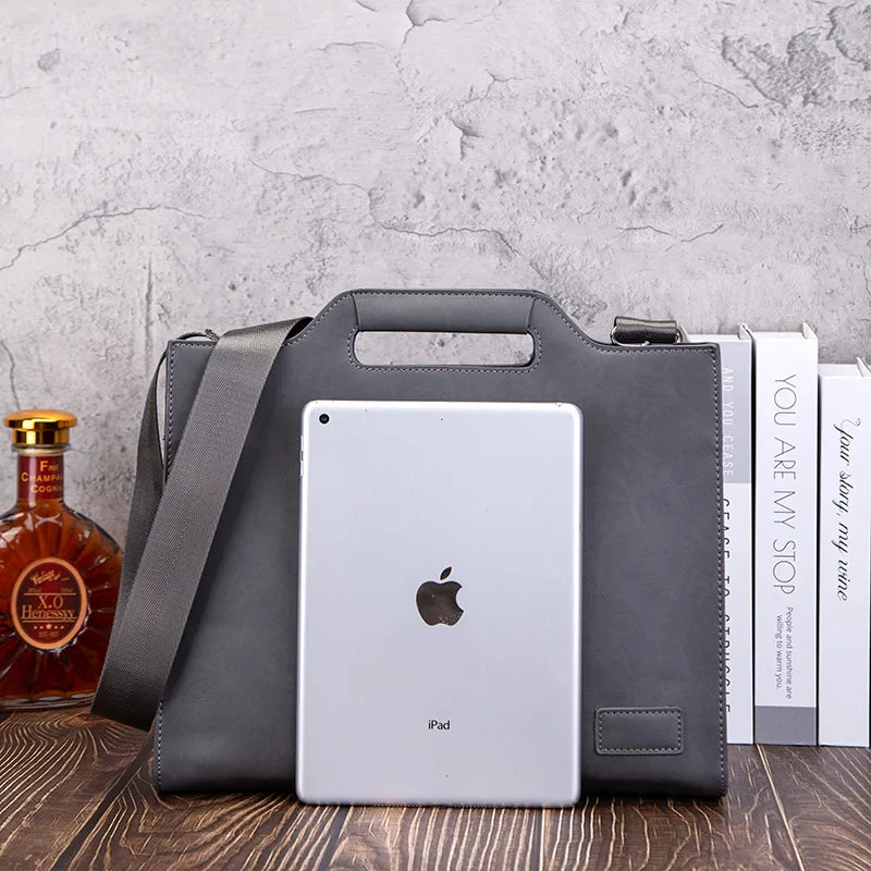 Vintage Leather Men's Tote Shoulder Bag