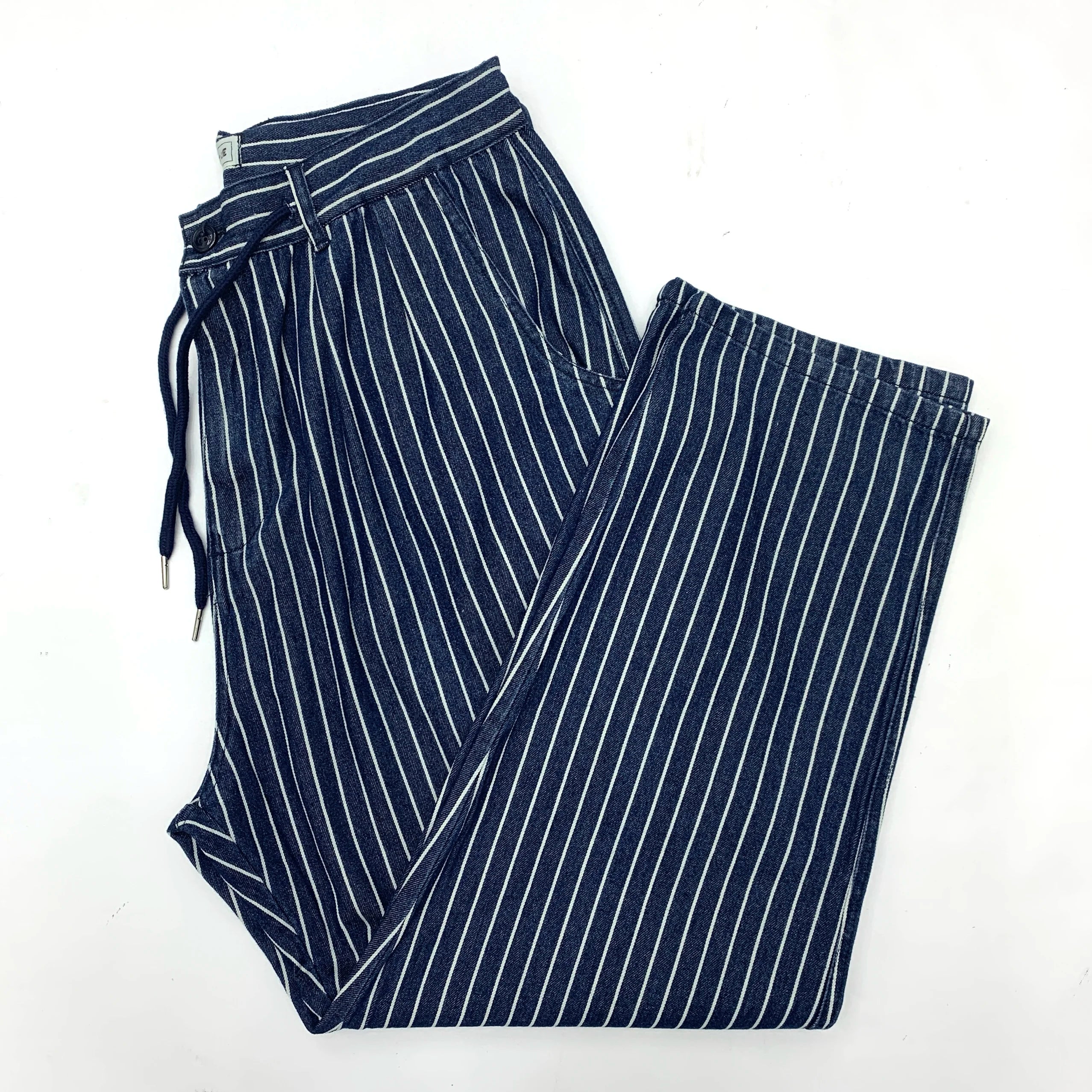 Striped slacks Loose straight