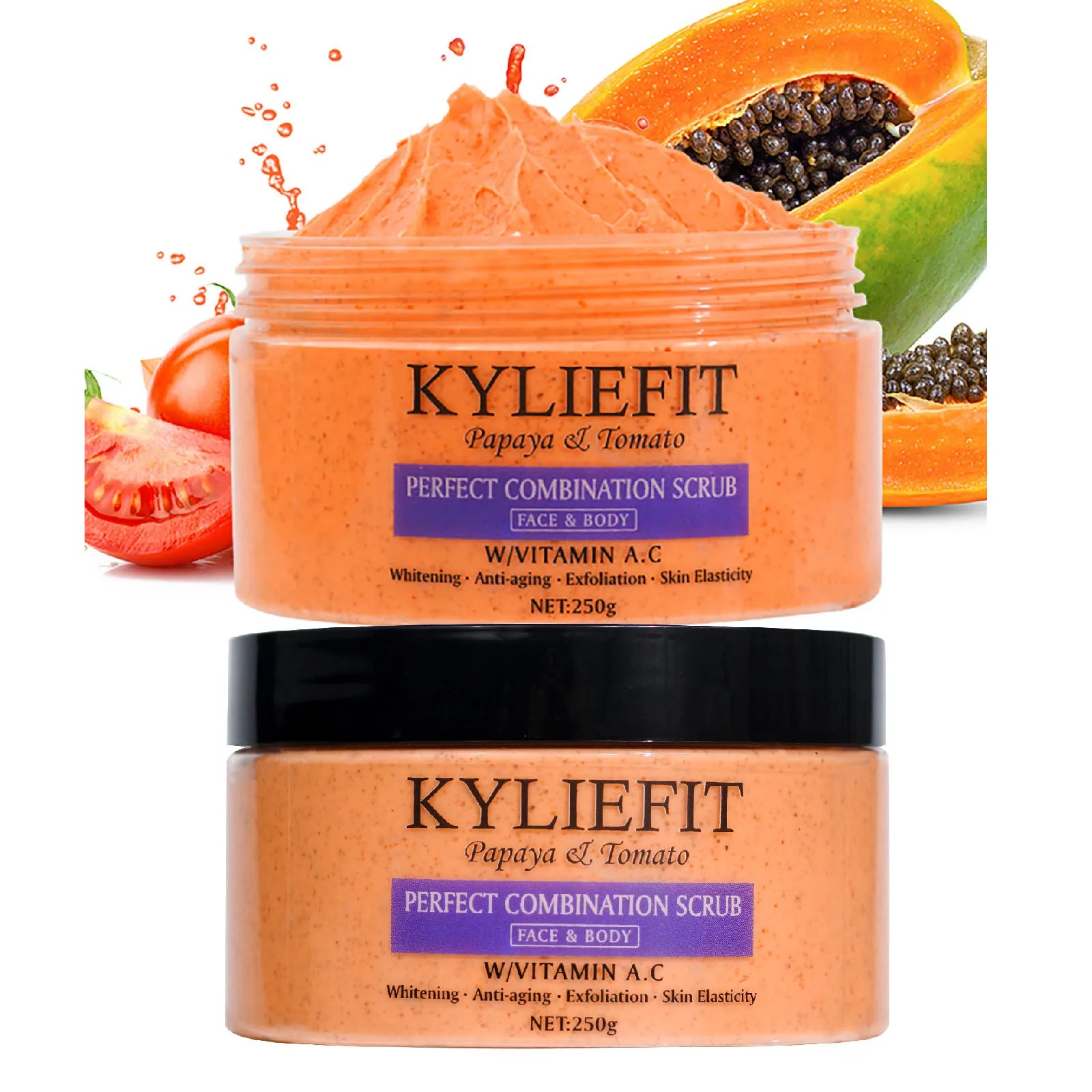 Papaya and Tomato Combination Scrub, Reduces Spots, Whitening and Exfoliating