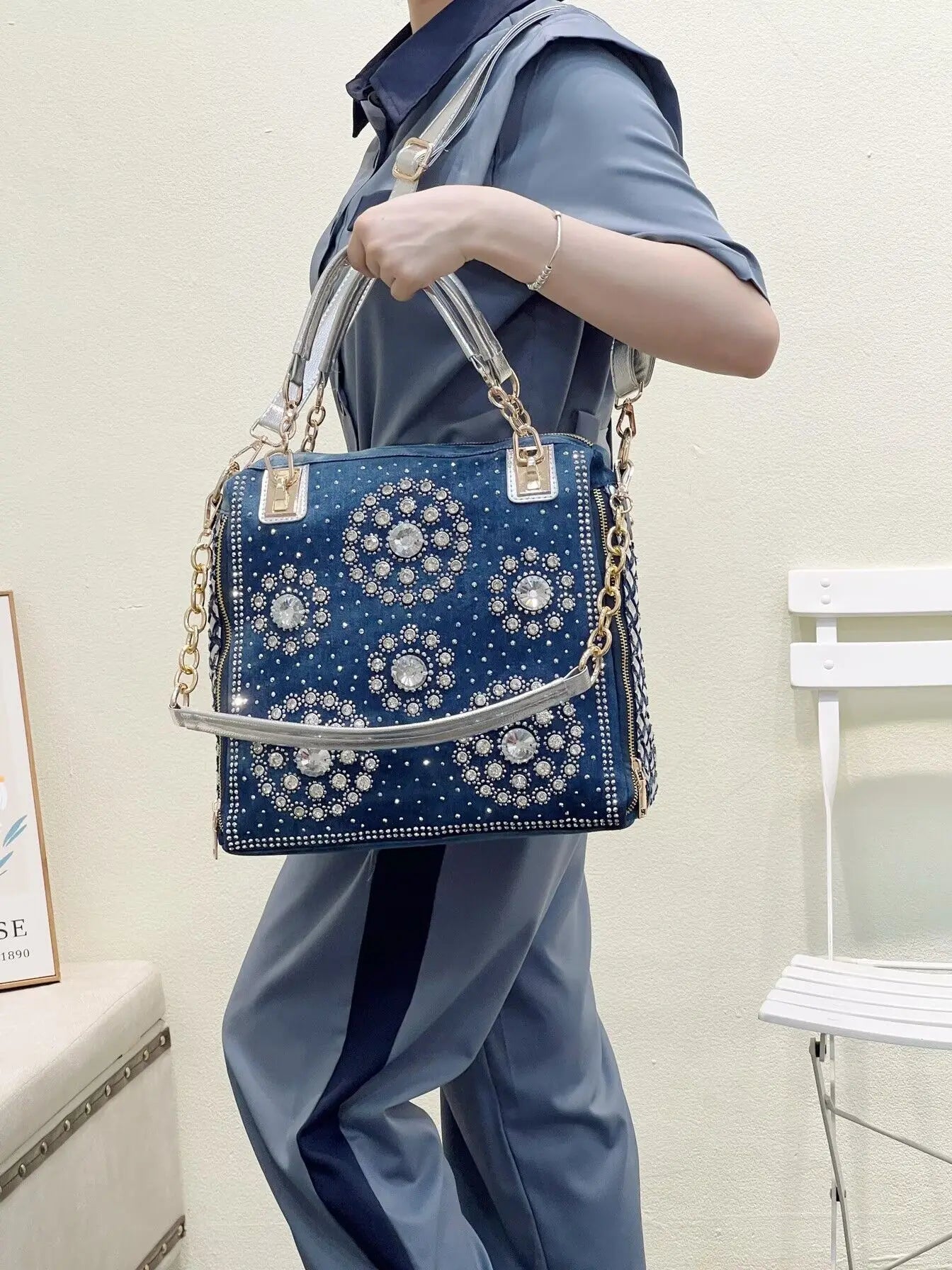 Denim jean casual women handbags