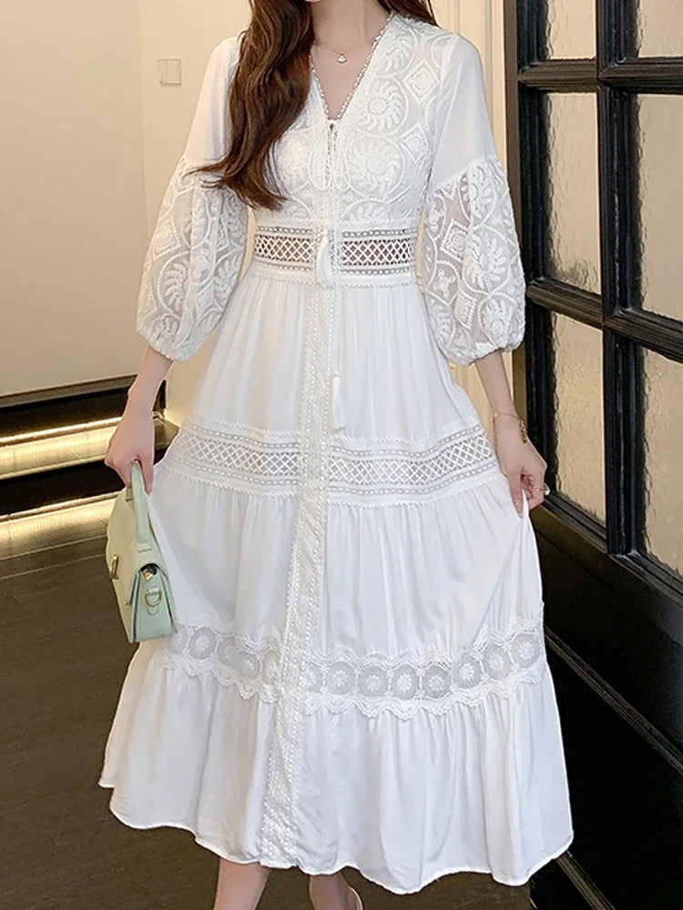 Women Summer Boho Lace Dresses