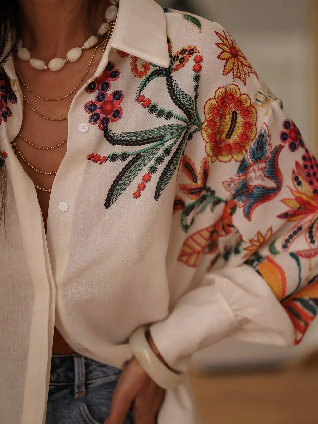 Women Casual Floral Printed Shirts