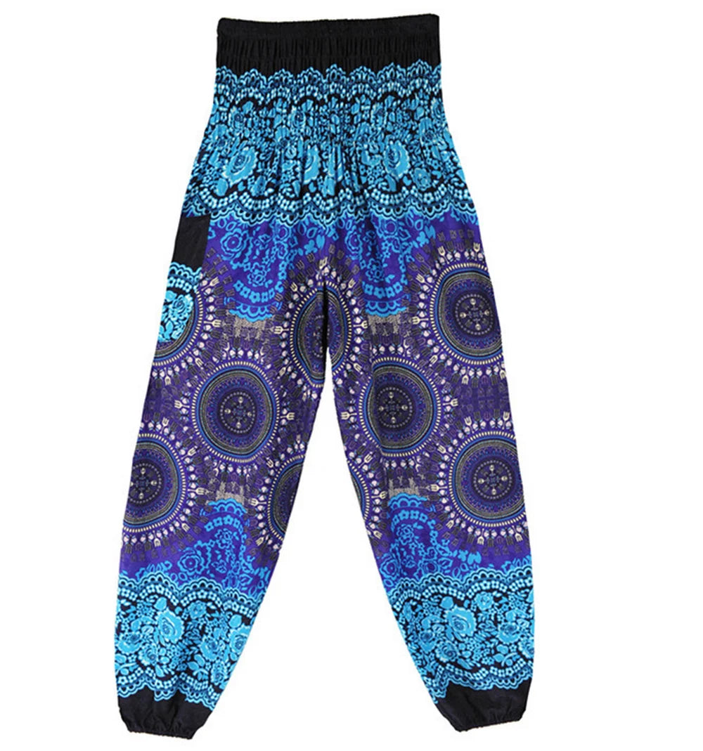 Boho Yoga Pants Wide Leg Women Harem Bohemian  Vintage Print