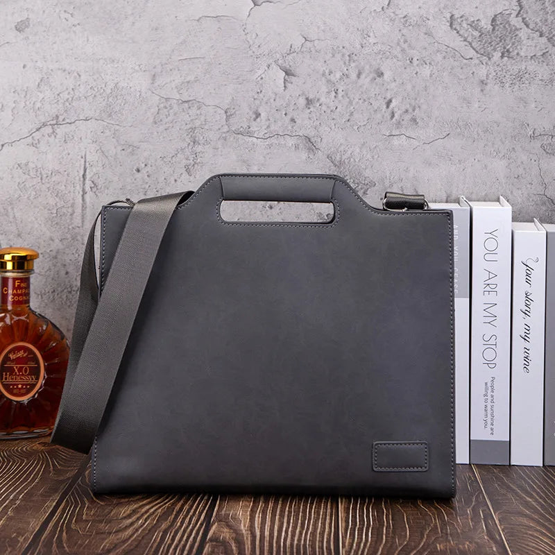 Vintage Leather Men's Tote Shoulder Bag