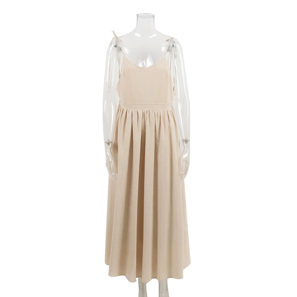 Women Summer Boho Long Dress Sleeveless Backless Spaghetti Strap Maxi Dress