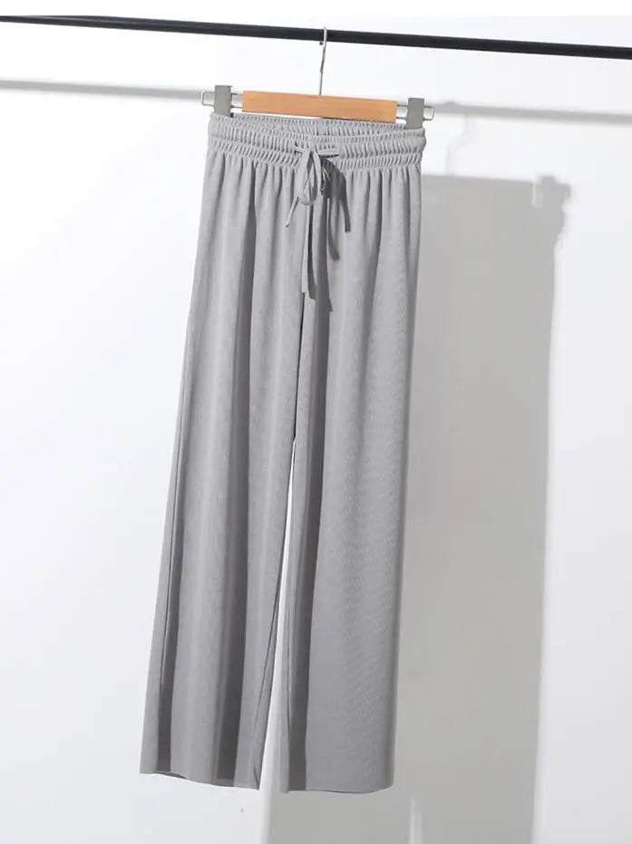 Slacks Women's Loose Summer Pants Soft Ice Silk