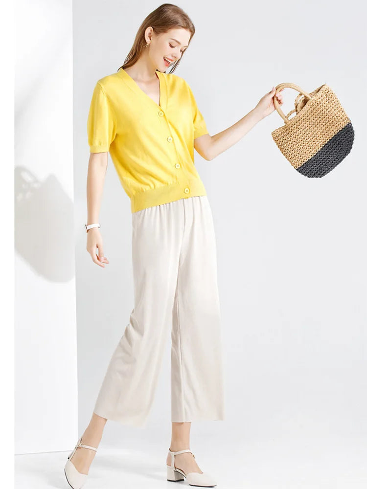 Women Ankle-Length Wide Leg Pant