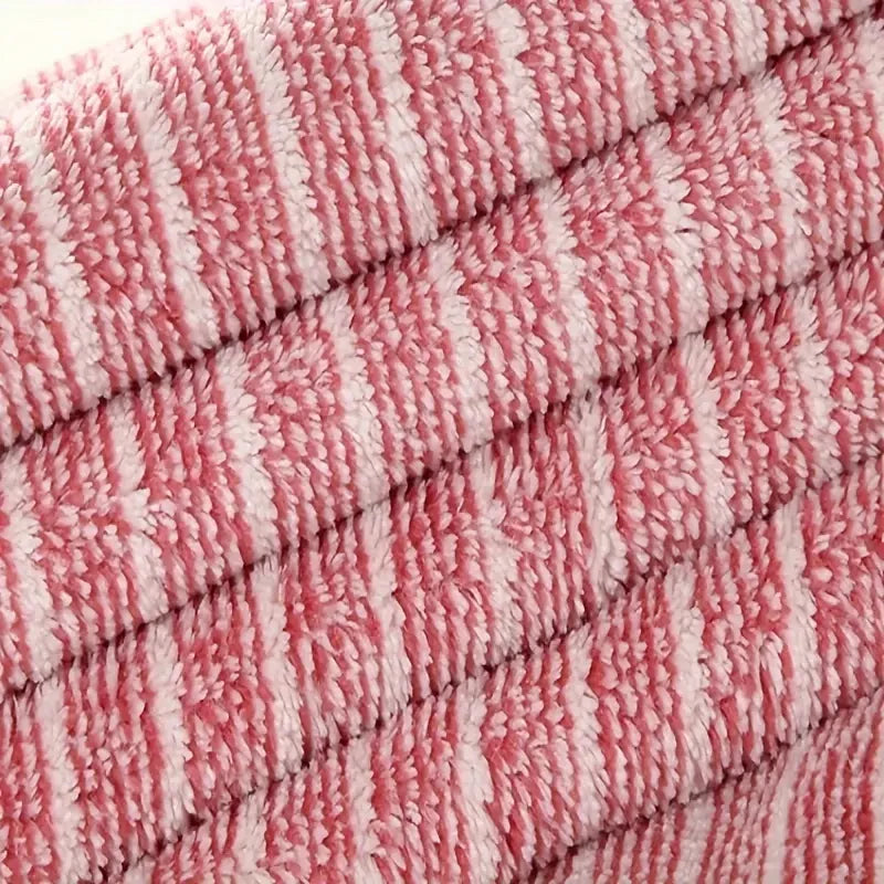 6 Pcs Set of Coral Fleece Material, 3 Bath Towels