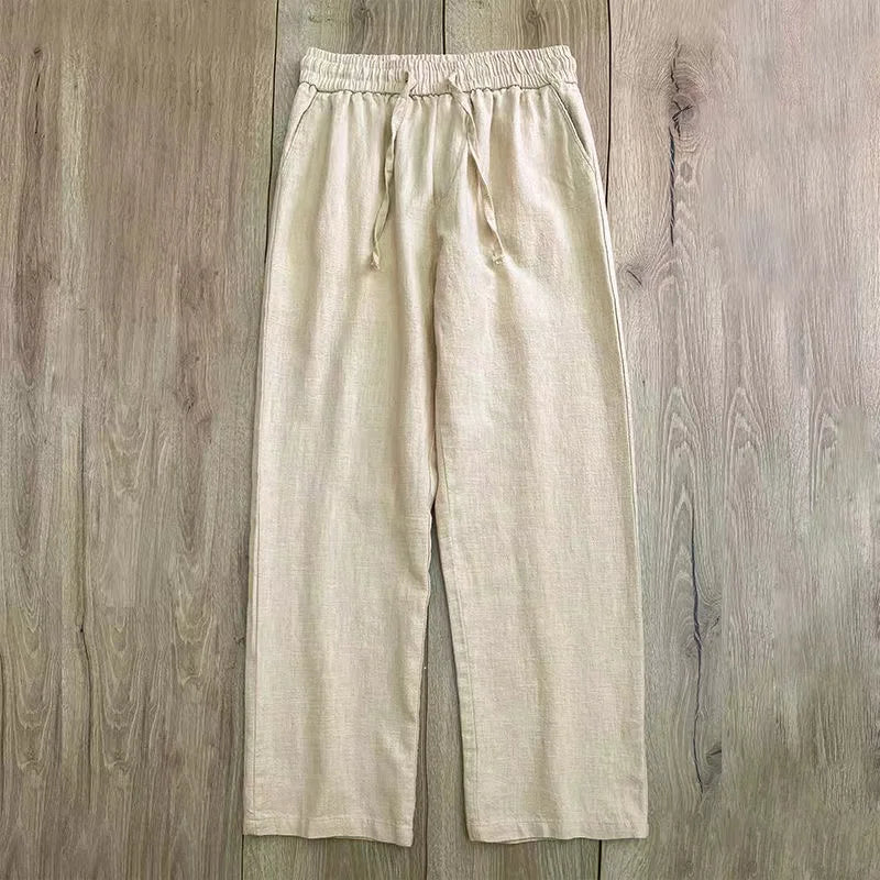 Boho Cotton Linen Pants for Men New Summer Lightweight Loose Fit