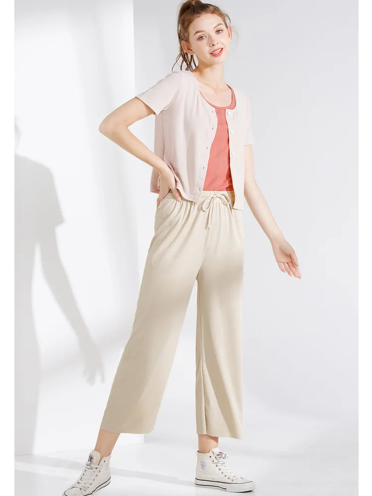 Women Ankle-Length Wide Leg Pant