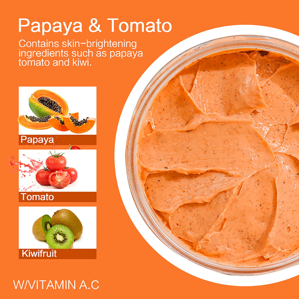 Papaya and Tomato Combination Scrub, Reduces Spots, Whitening and Exfoliating