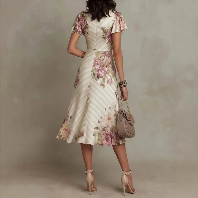 Boho Style Elegant Floral Print Dress