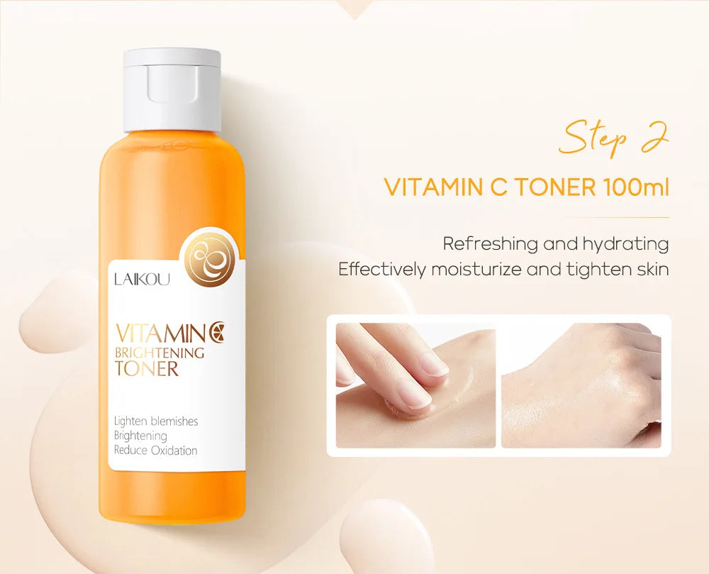 5 Pieces Vitamin C Skincare Set  Moisturizing Face Serum Brighten Cream