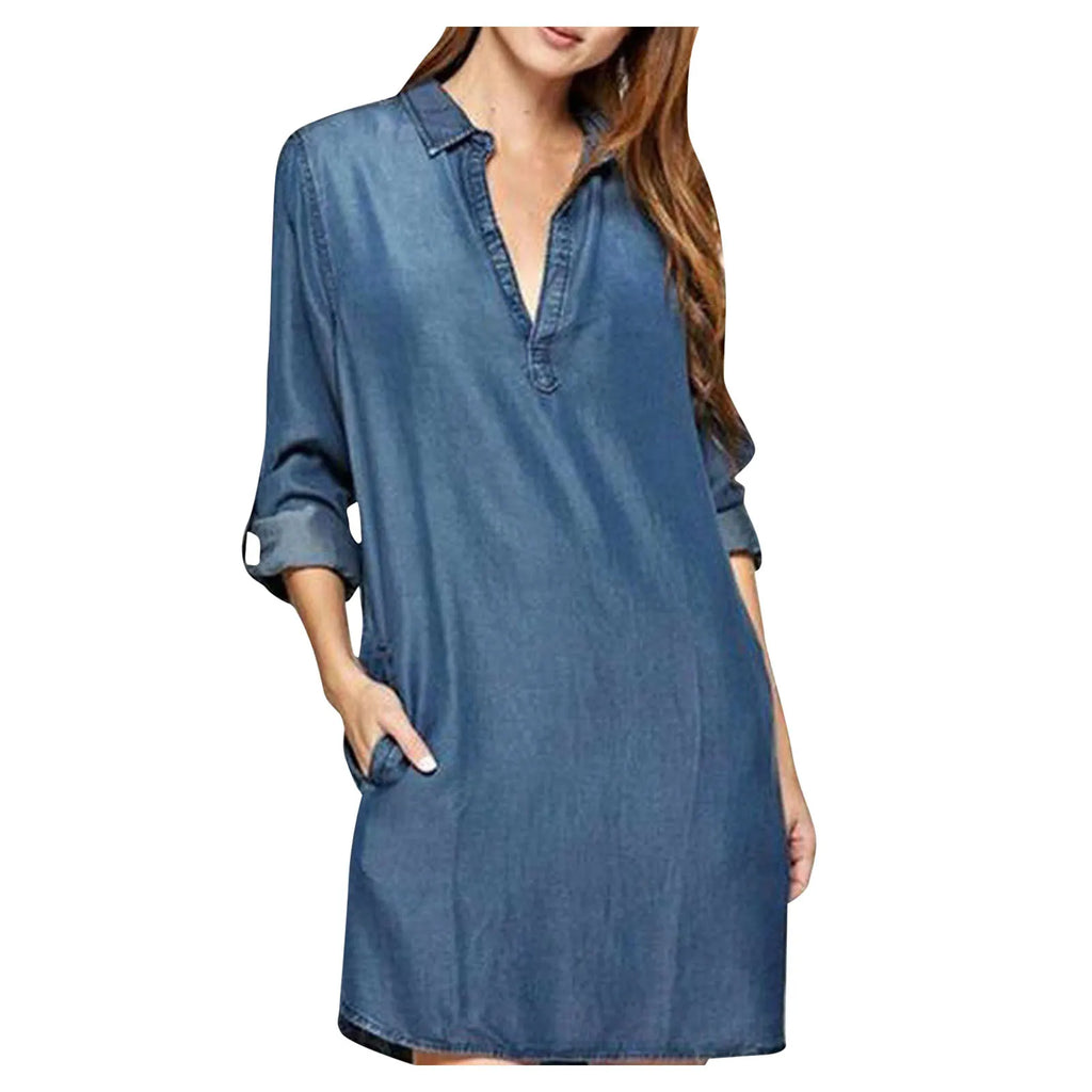 New Denim Shirt Dress for Women