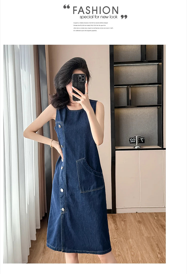 Sleeveless Denim Dress