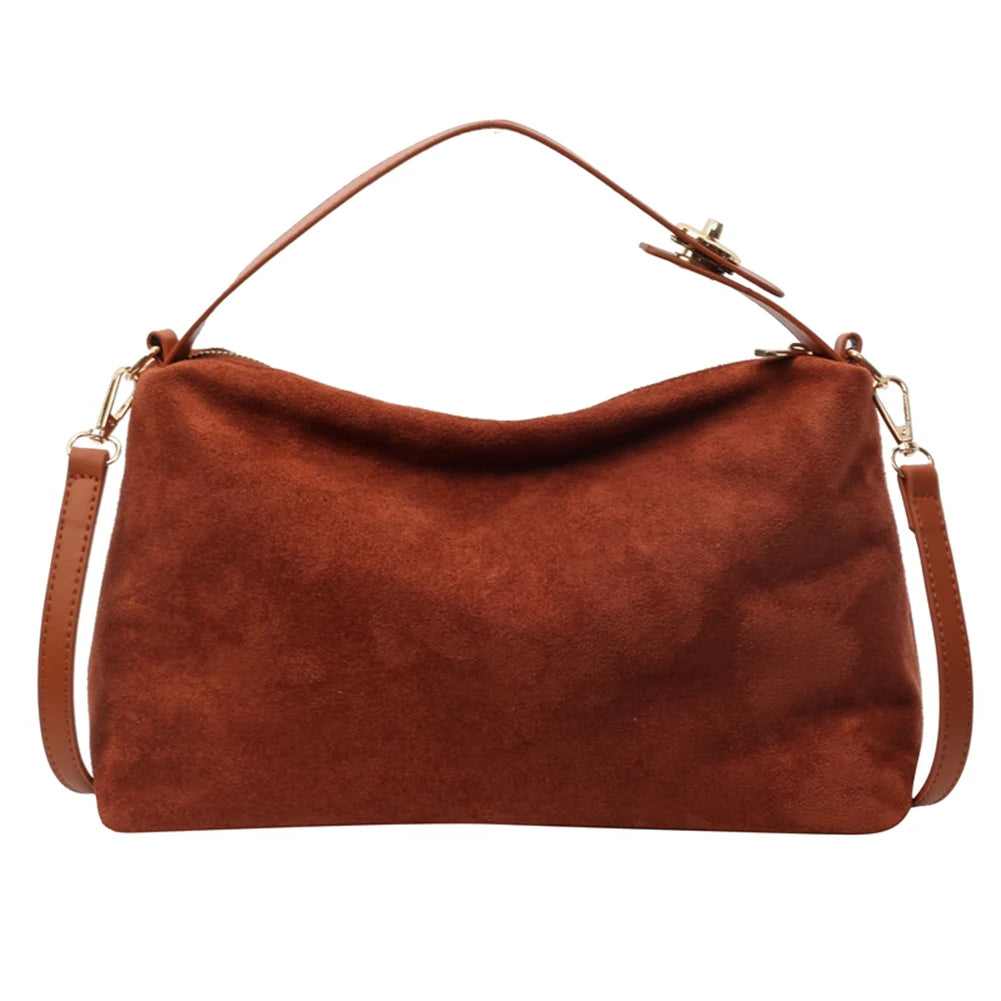 Big Boston Tote Soft Matte Suede Cow Leather