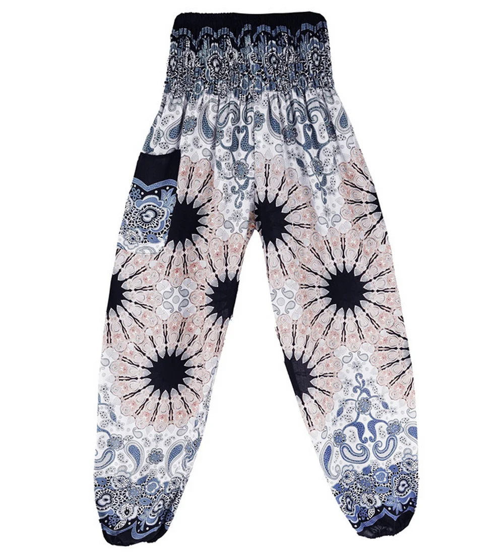 Boho Yoga Pants Wide Leg Women Harem Bohemian  Vintage Print