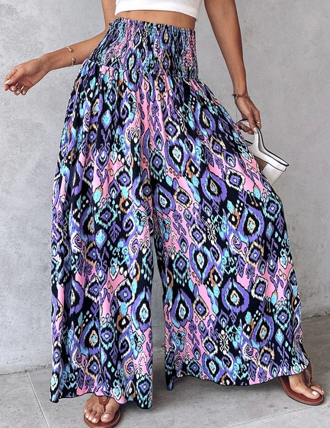 Boho Print Pant Women Wide Leg
